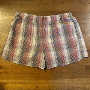 Burberry London Red Black Tan Plaid Boxer Shirts Men’s L Large